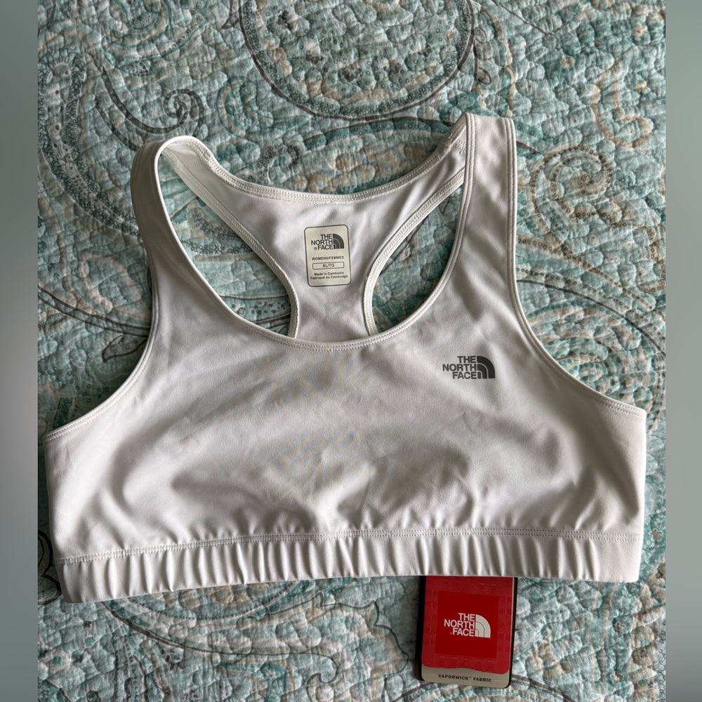 NWT. The North Face White Racerback Sports Bra